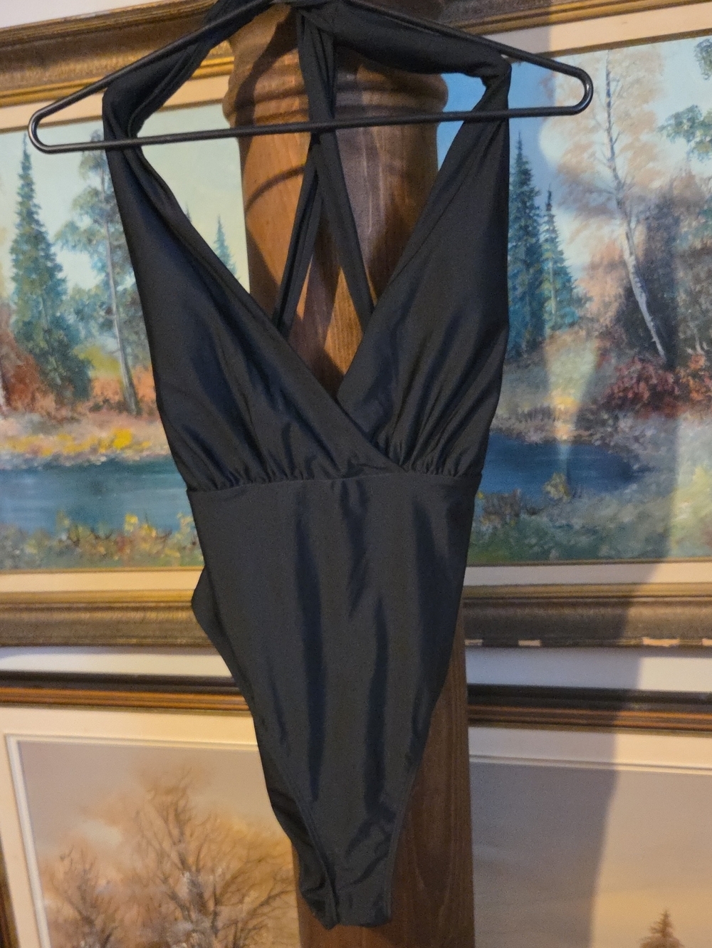 Cupshe Black Halter One-Piece Swimsuit